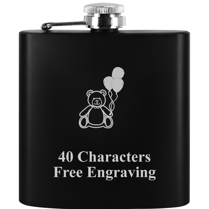 6OZ BLCK STAINLESS STEEL FLASK