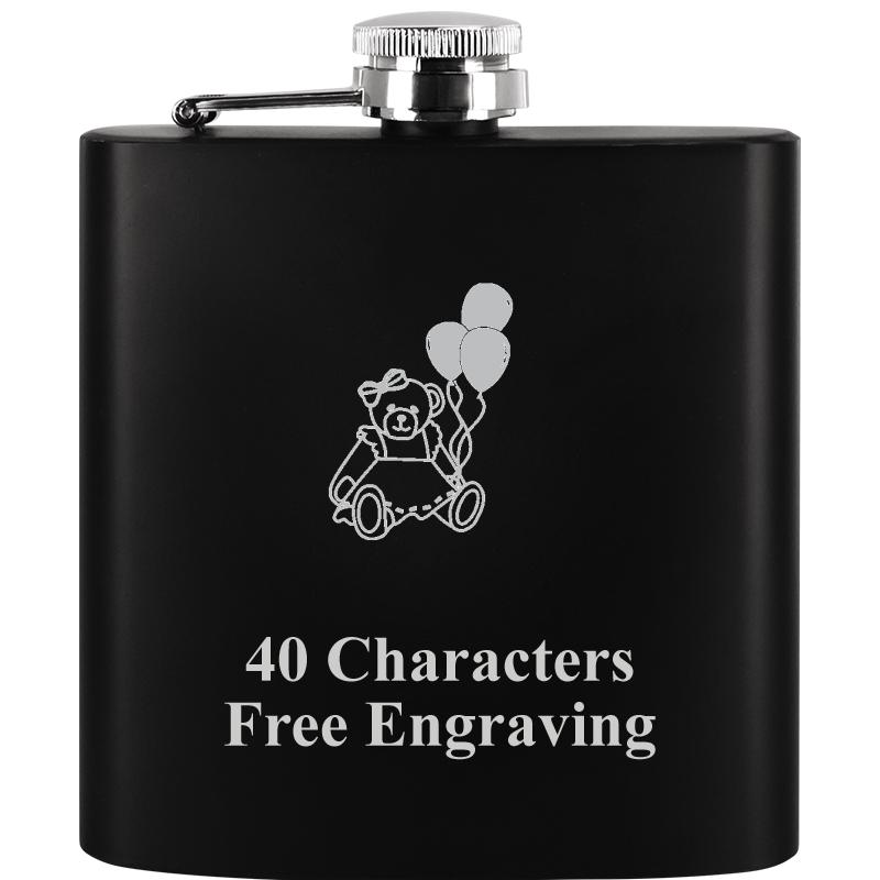 6OZ BLCK STAINLESS STEEL FLASK