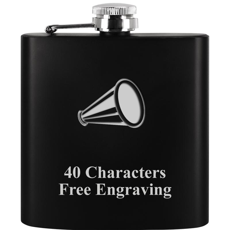 6OZ BLCK STAINLESS STEEL FLASK