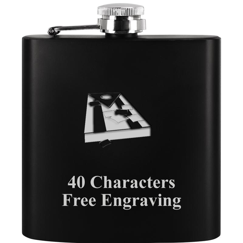 6OZ BLCK STAINLESS STEEL FLASK