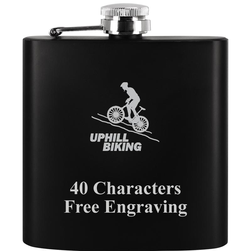 6OZ BLCK STAINLESS STEEL FLASK