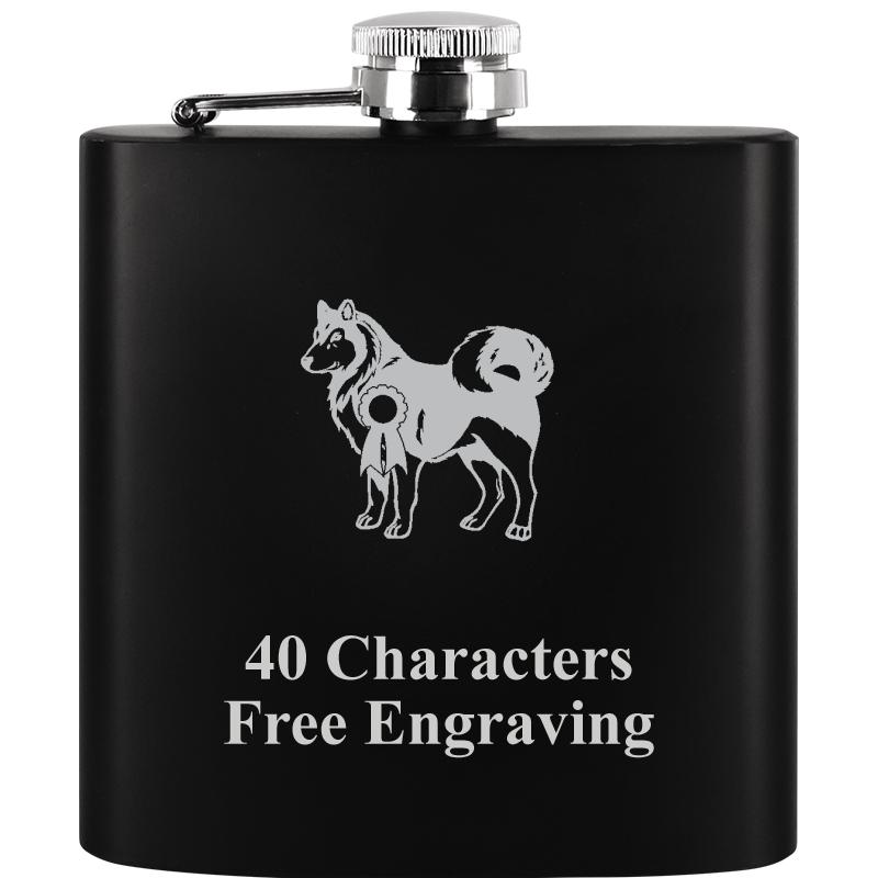6OZ BLCK STAINLESS STEEL FLASK