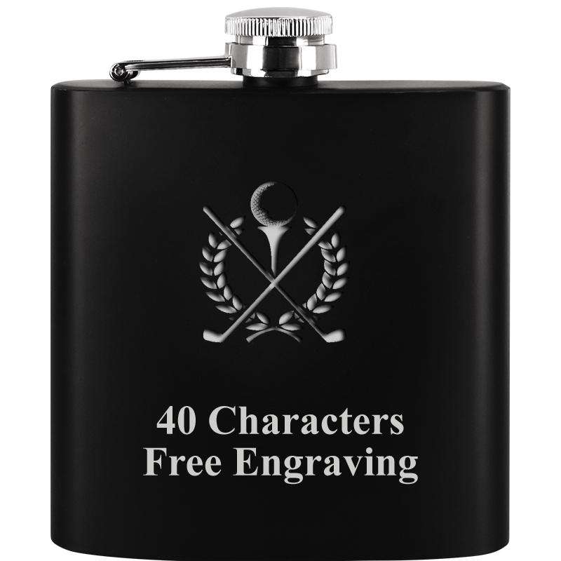 6OZ BLCK STAINLESS STEEL FLASK