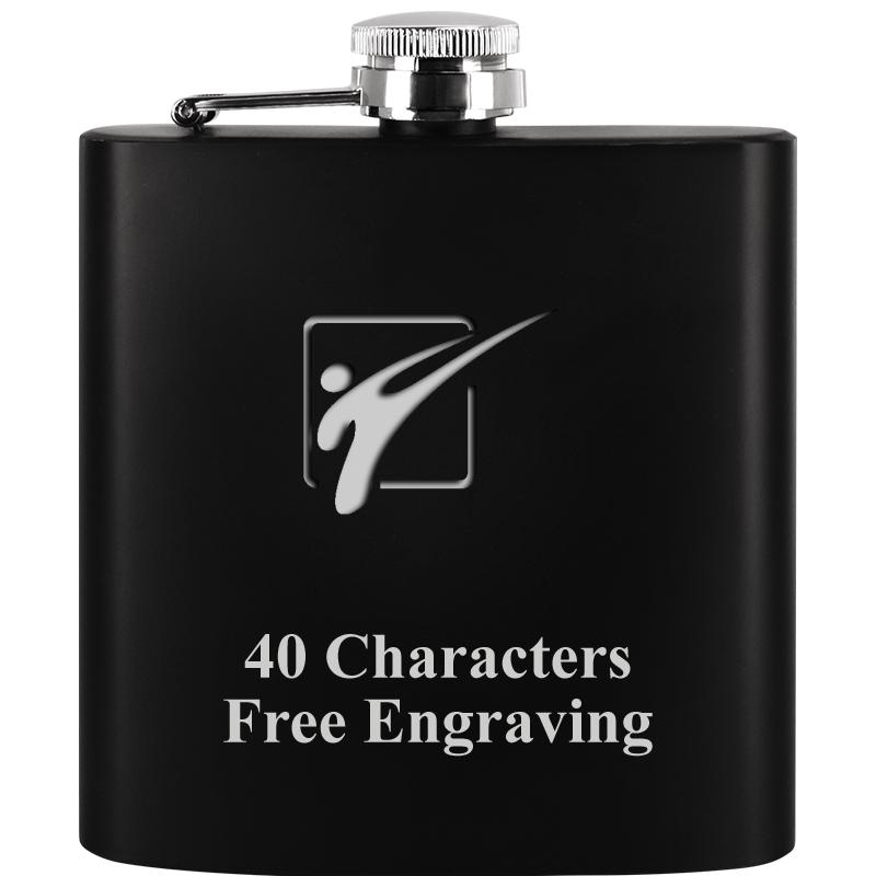 6OZ BLCK STAINLESS STEEL FLASK