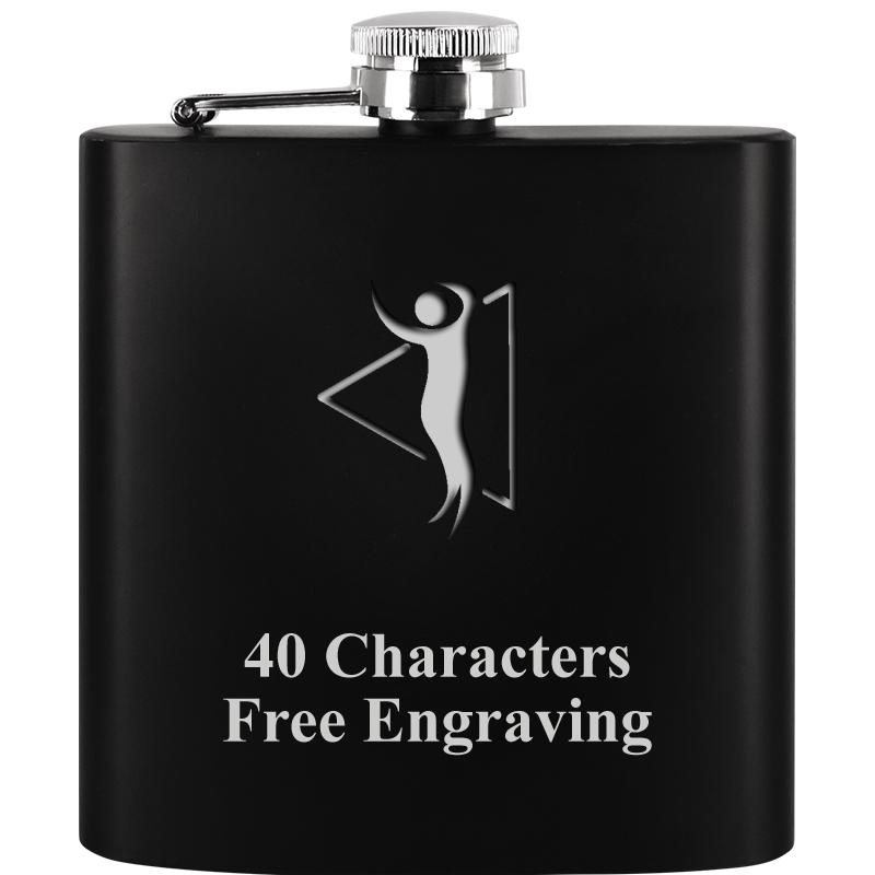 6OZ BLCK STAINLESS STEEL FLASK