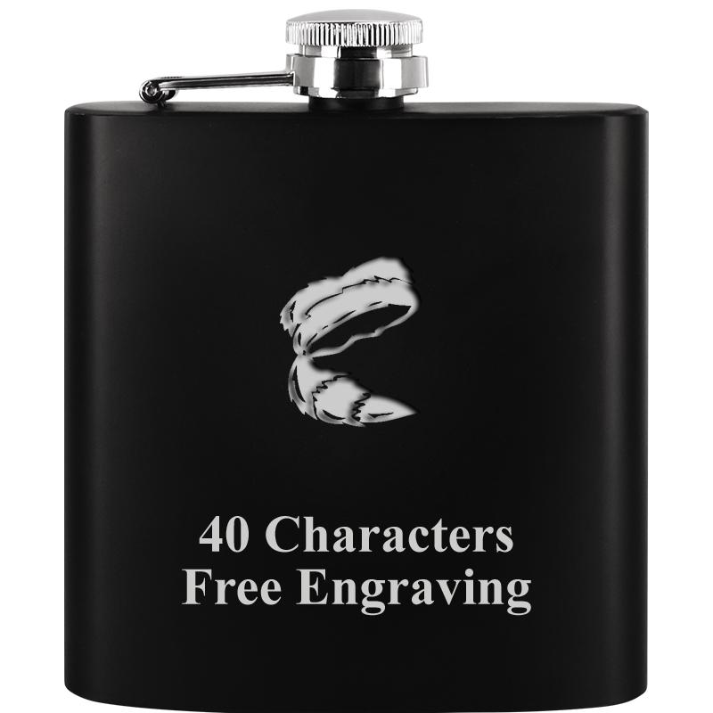 6OZ BLCK STAINLESS STEEL FLASK
