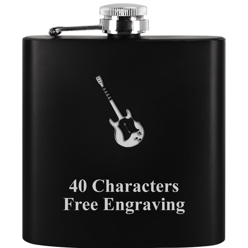 6OZ BLCK STAINLESS STEEL FLASK