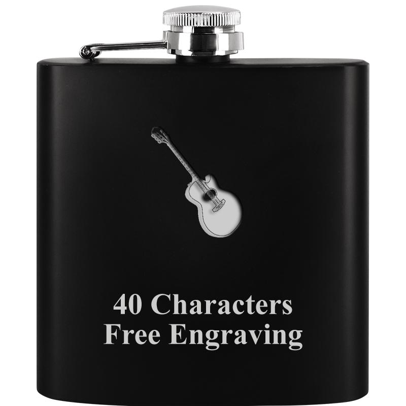 6OZ BLCK STAINLESS STEEL FLASK
