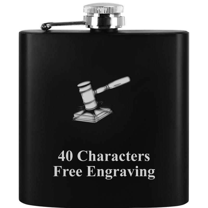 6OZ BLCK STAINLESS STEEL FLASK