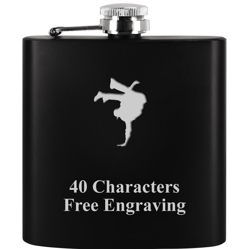 6OZ BLCK STAINLESS STEEL FLASK
