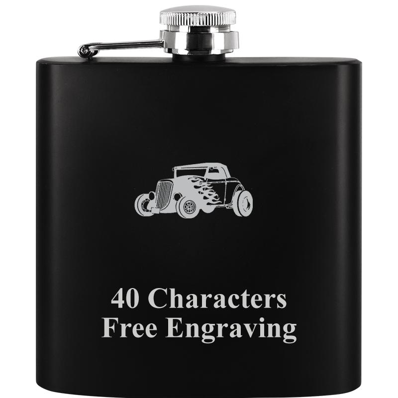 6OZ BLCK STAINLESS STEEL FLASK