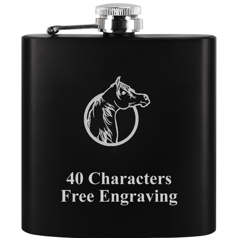 6OZ BLCK STAINLESS STEEL FLASK