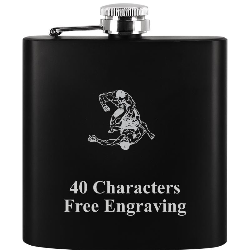 6OZ BLCK STAINLESS STEEL FLASK