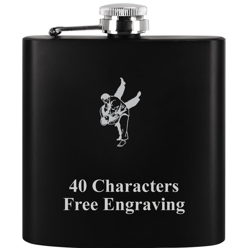 6OZ BLCK STAINLESS STEEL FLASK