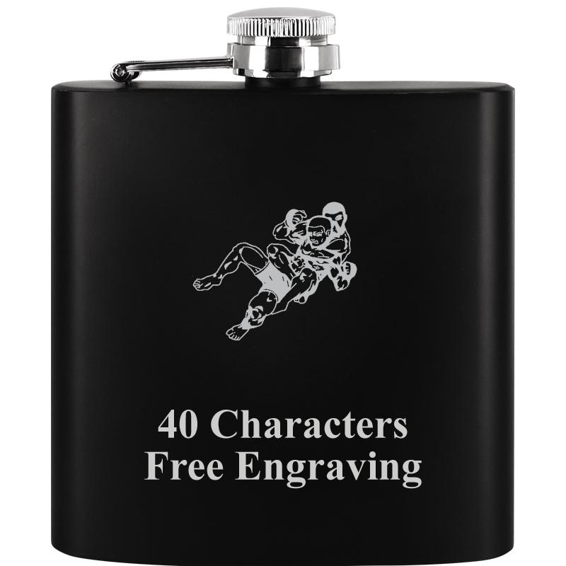 6OZ BLCK STAINLESS STEEL FLASK