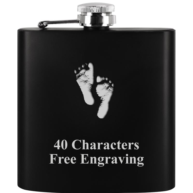6OZ BLCK STAINLESS STEEL FLASK