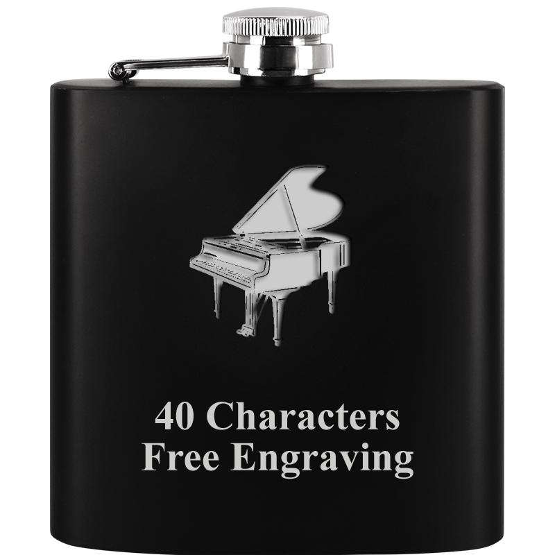 6OZ BLCK STAINLESS STEEL FLASK