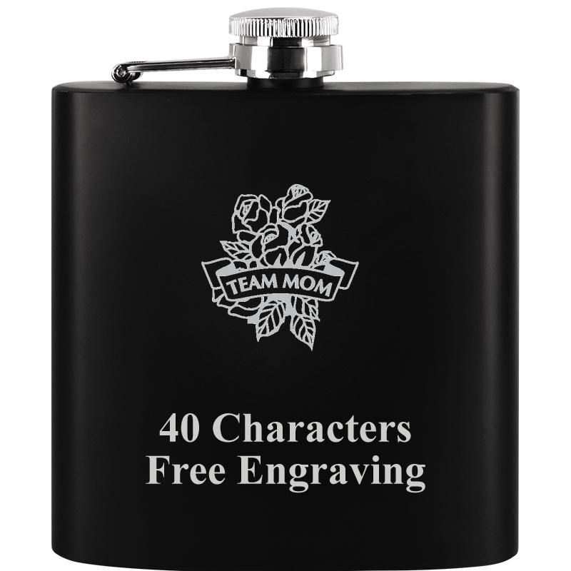 6OZ BLCK STAINLESS STEEL FLASK