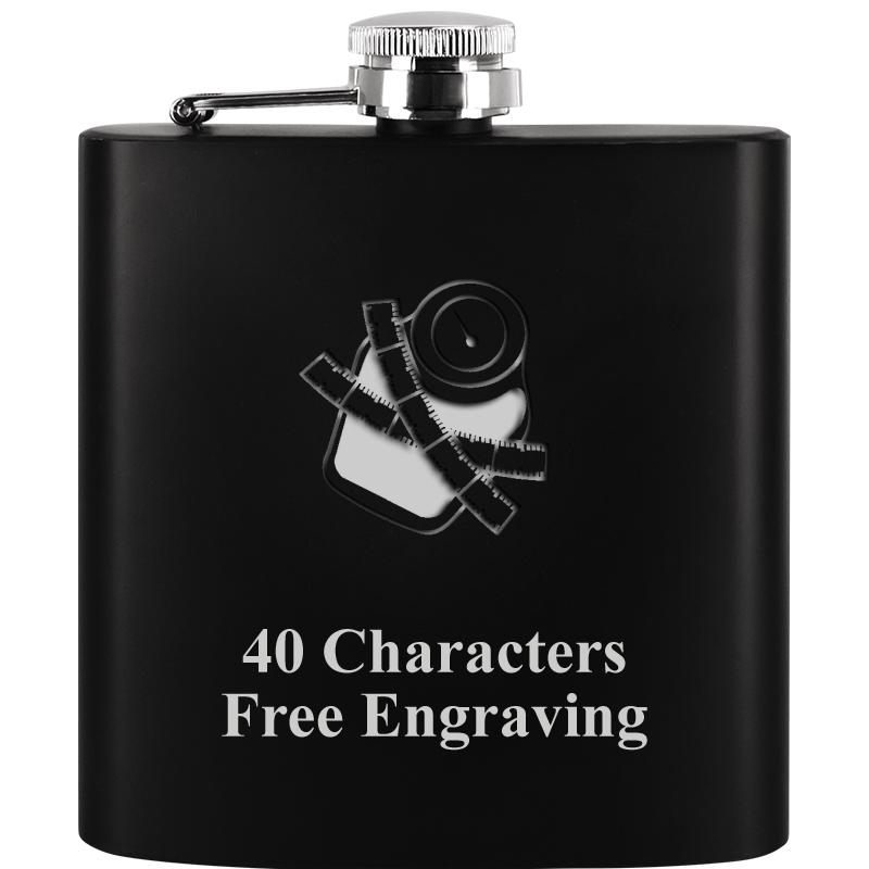 6OZ BLCK STAINLESS STEEL FLASK