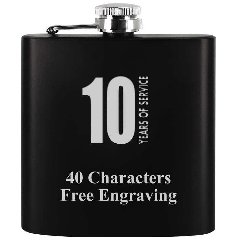 6OZ BLCK STAINLESS STEEL FLASK