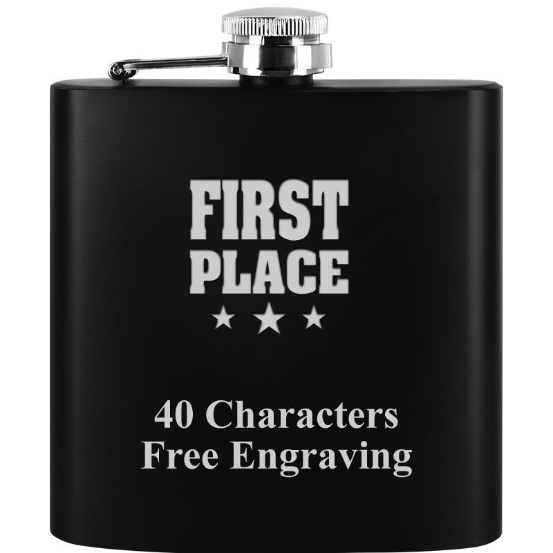 6OZ BLCK STAINLESS STEEL FLASK