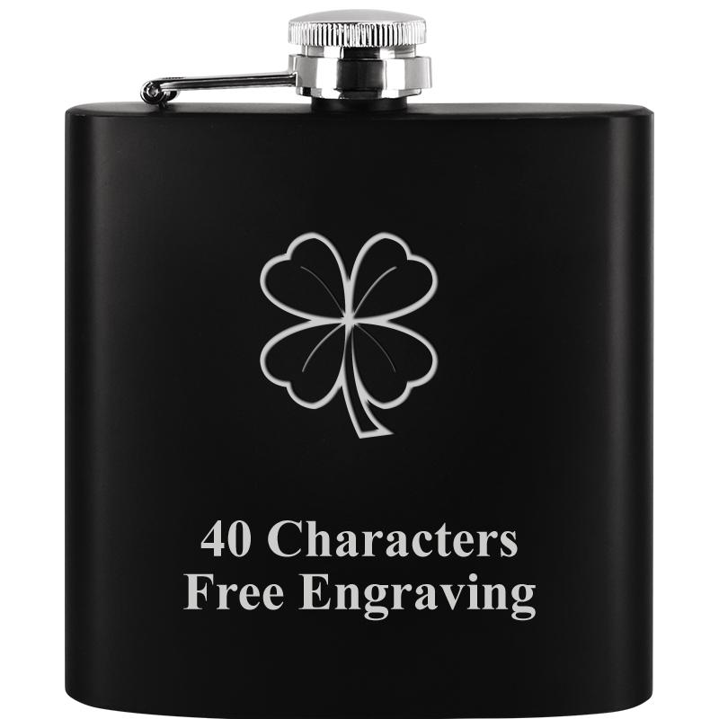 6OZ BLCK STAINLESS STEEL FLASK