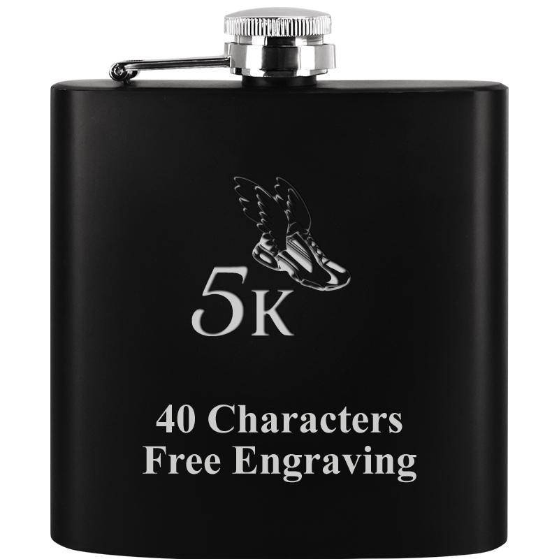 6OZ BLCK STAINLESS STEEL FLASK