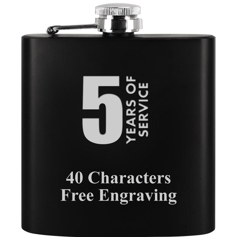 6OZ BLCK STAINLESS STEEL FLASK