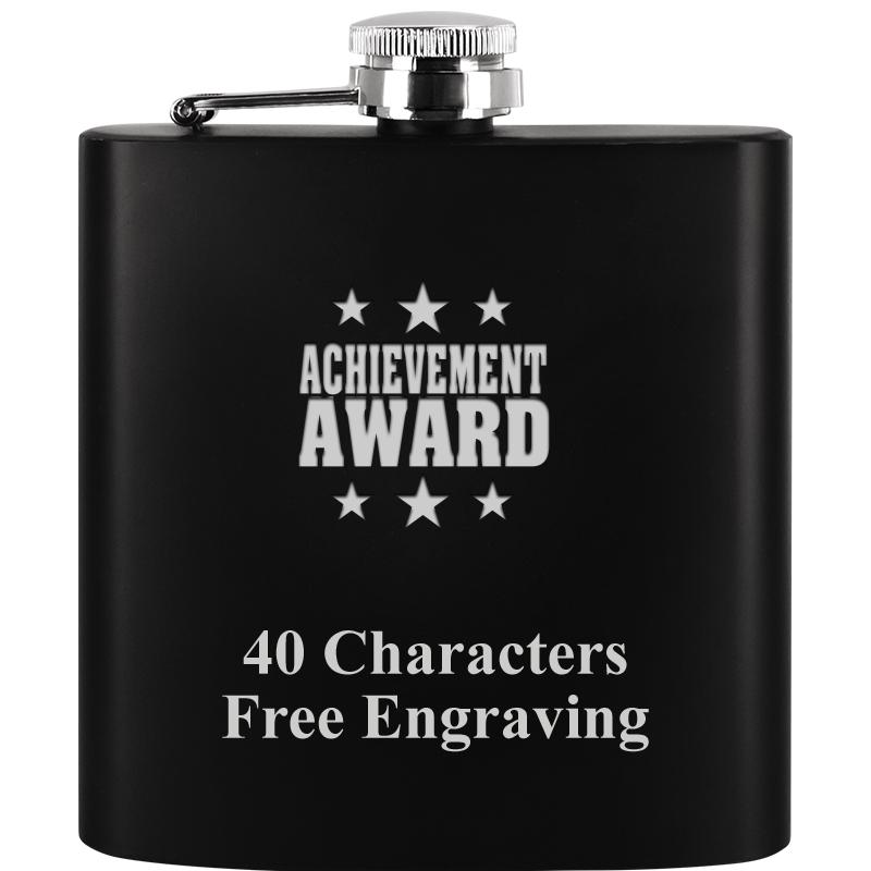 6OZ BLCK STAINLESS STEEL FLASK