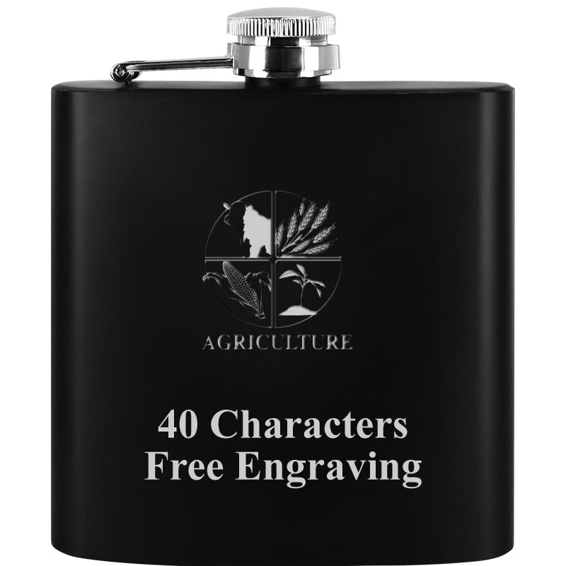 6OZ BLCK STAINLESS STEEL FLASK
