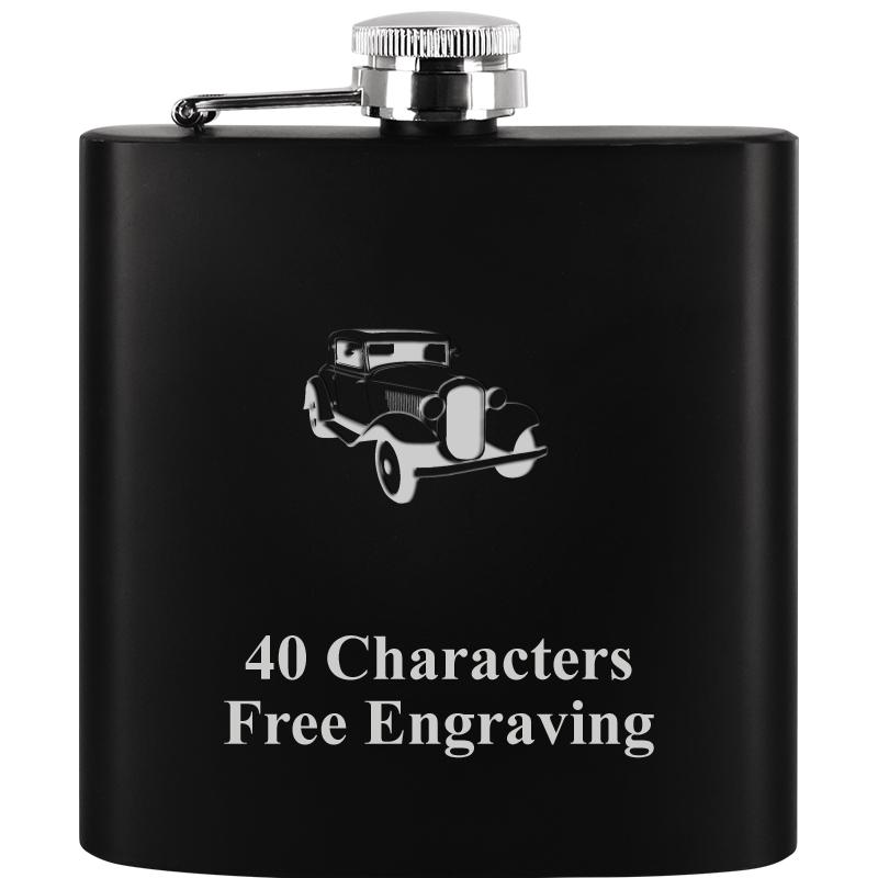 6OZ BLCK STAINLESS STEEL FLASK