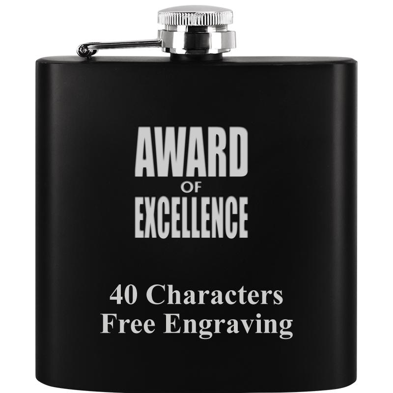 6OZ BLCK STAINLESS STEEL FLASK