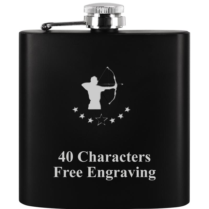 6OZ BLCK STAINLESS STEEL FLASK