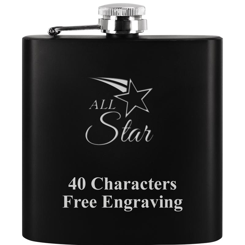 6OZ BLCK STAINLESS STEEL FLASK