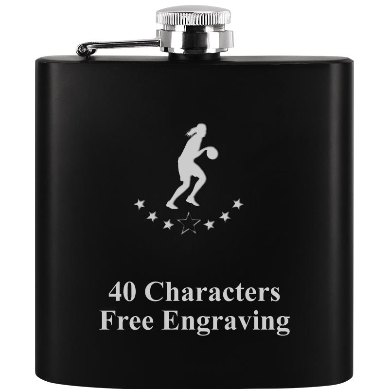 6OZ BLCK STAINLESS STEEL FLASK