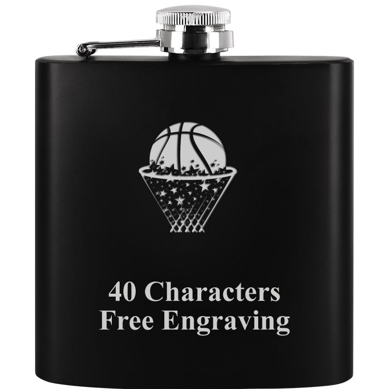 6OZ BLCK STAINLESS STEEL FLASK