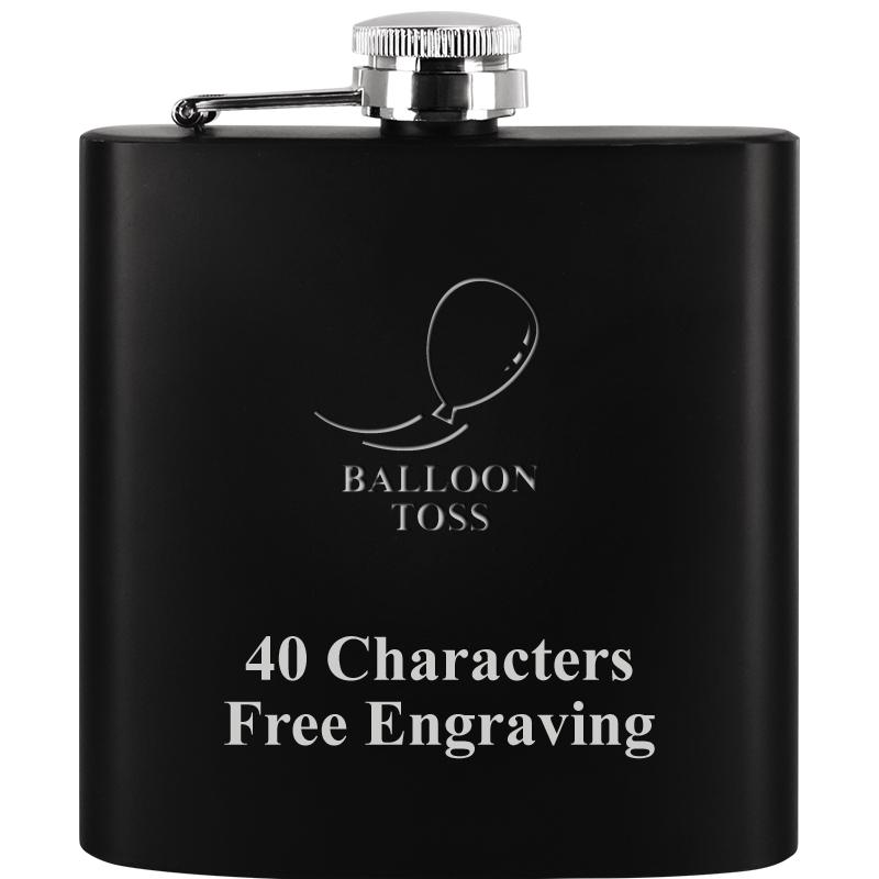 6OZ BLCK STAINLESS STEEL FLASK