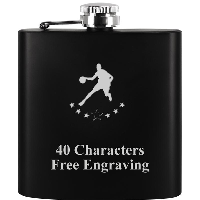 6OZ BLCK STAINLESS STEEL FLASK