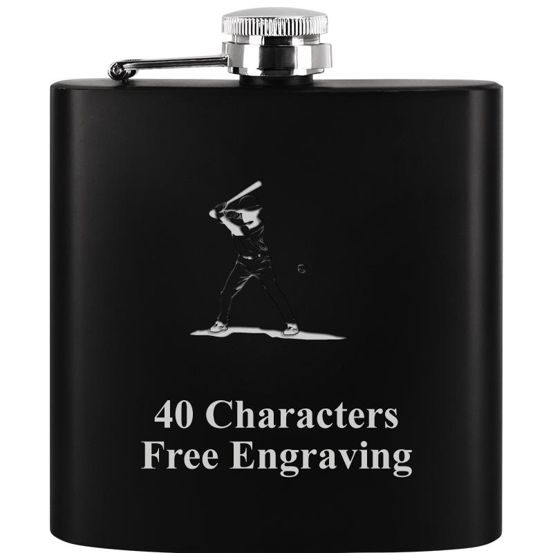 6OZ BLCK STAINLESS STEEL FLASK