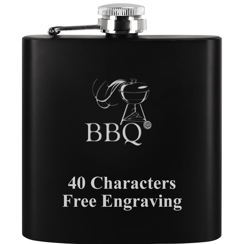 6OZ BLCK STAINLESS STEEL FLASK