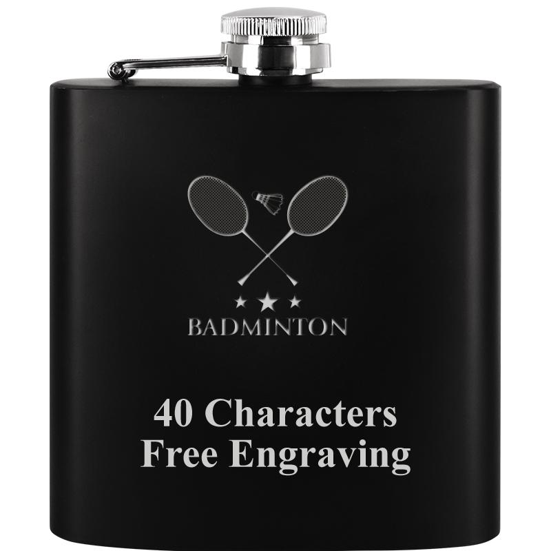 6OZ BLCK STAINLESS STEEL FLASK