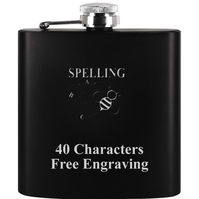 6OZ BLCK STAINLESS STEEL FLASK