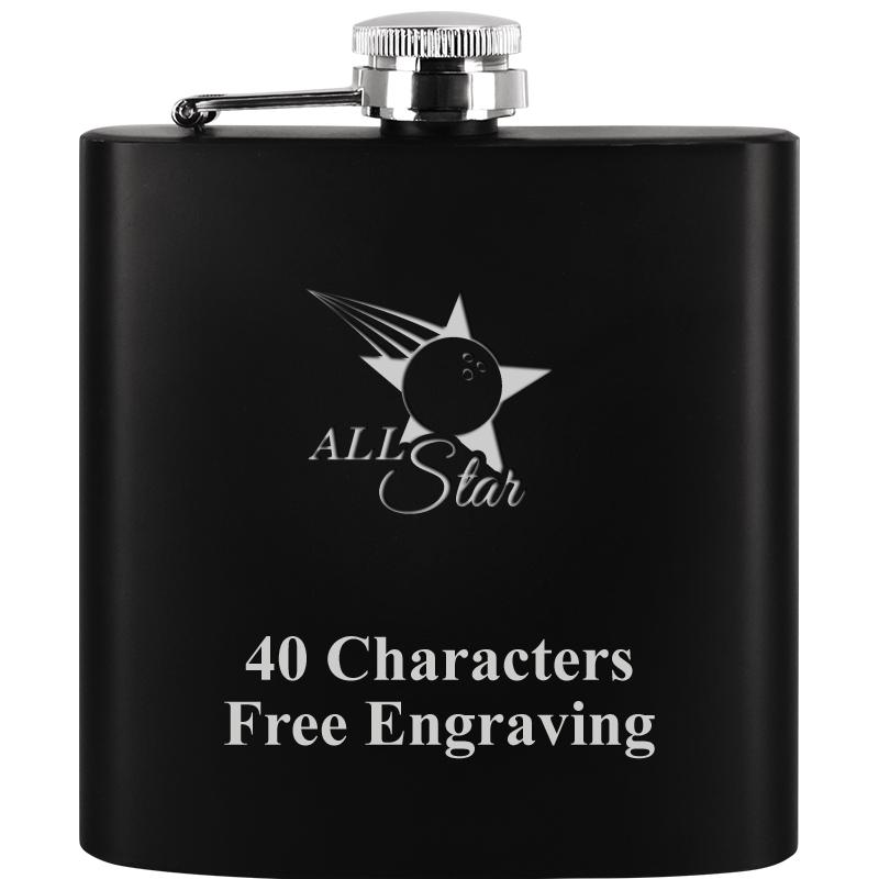 6OZ BLCK STAINLESS STEEL FLASK