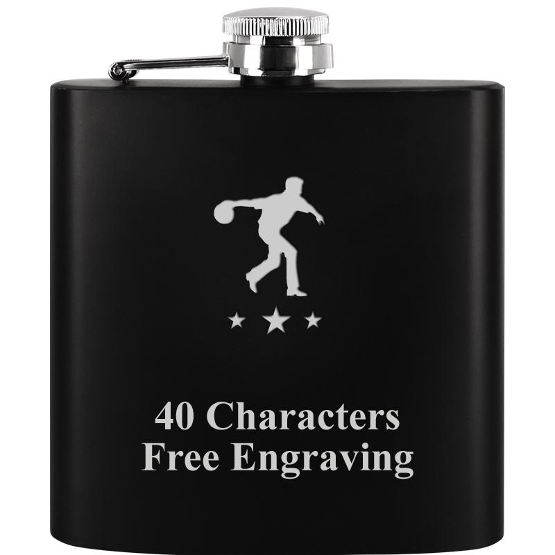 6OZ BLCK STAINLESS STEEL FLASK