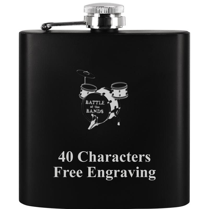 6OZ BLCK STAINLESS STEEL FLASK