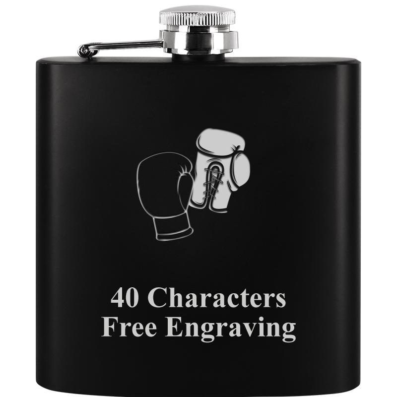 6OZ BLCK STAINLESS STEEL FLASK