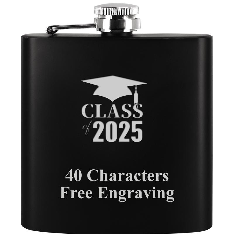 6OZ BLCK STAINLESS STEEL FLASK