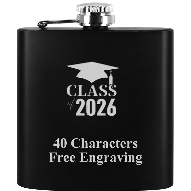 6OZ BLCK STAINLESS STEEL FLASK
