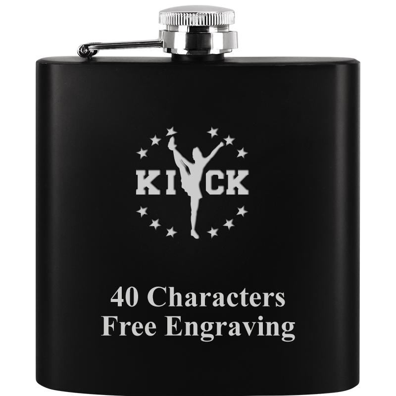 6OZ BLCK STAINLESS STEEL FLASK