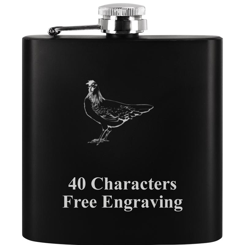 6OZ BLCK STAINLESS STEEL FLASK